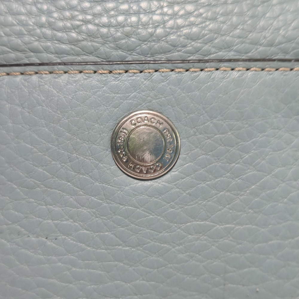 COACH Chelsea Hobo Bag Teal Pebbled Leather Turn Lock Shoulder Purse F12338 - Picture 8 of 9